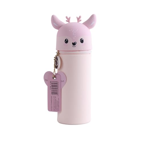 Lulubug Silikon Federmäppchen - REH Daisy | Federtasche aus weichem Silikon für Stifte | Federmappe und Stiftehalter | Mäppchen Tiere, Schlampermäppchen