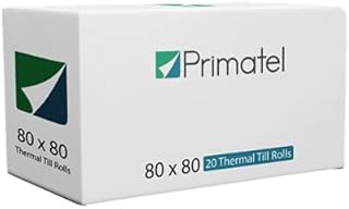Primatel 80mm x 80 Thermal Paper Till Rolls- Machine Till Rolls, Cash Register Receipt, Printer Rolls (1 Box = 20 Rolls)