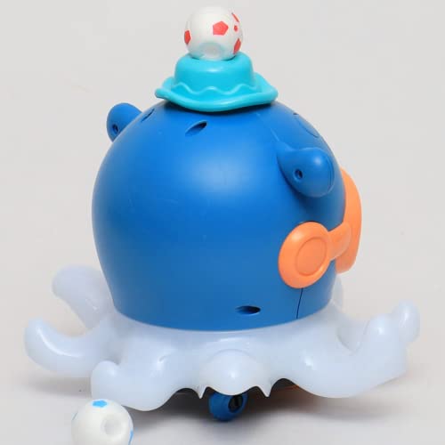 Image of Kidology Baby Musical Octopus Ball Blowing Toy for Kids | Interactive Dancing Octopus with Music and LED Light-Up Mechanism | Mecanum Wheels Toy | Tummy Time Toy for Babies, Kids, and Toddlers (Blue)
