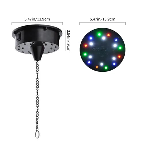 Motor para bola espejada, con cadena, luces LED, interruptor On/Off, rotador activado por sonido, alimentado por baterías, para salas de baile, clubes, KTV y fiestas miniatura 7