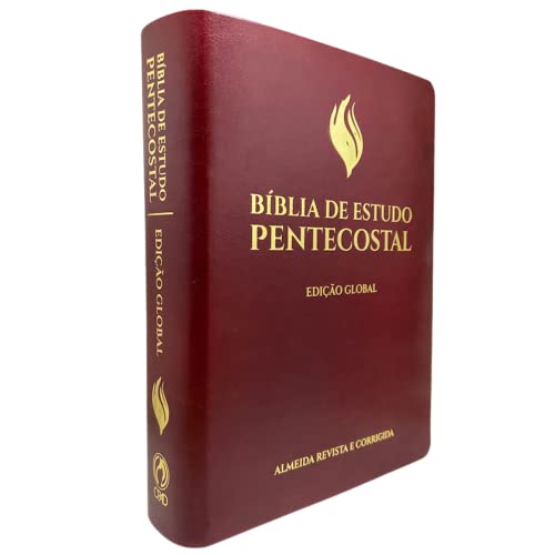 Bíblia de Estudo Pentecostal Grande Luxo Vinho Edição Global