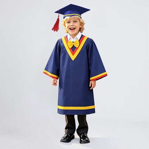 Image of Kindergarten 2025 Graduation Cap and Gown Tassel Sets with Charm 2PCS Graduations Stoles for Kids Grad Party Clothes