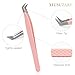 Lash Tweezers For Eyelash Extensions Fiber Tip Lash Tweezers Pink Straight/Curved Tweezer(Pink,X01)