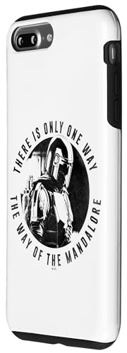 Coque iPhone 8 Plus Star Wars compatible iPhone 7 Plus : protection rigide imprimée Mandalorian