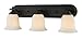 Z-Lite 703-3V-MB Lagoon Three Light Vanity Light, Steel Frame, Matte Black Finish and Matte Opal Shade of Glass Material