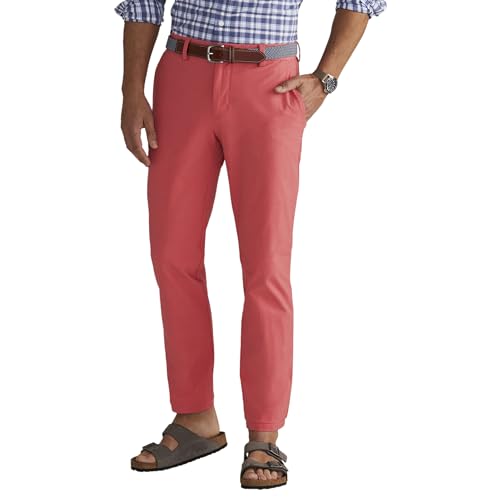 vineyard vines Men's On-The-Go Pants, Sailors Red, 32W x 34L