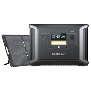 Dabbsson Solar Generator DBS2100 Pro with 1x210W Solar Panel,2150Wh 2400W Rated Power Station,Expandable to 4600W 12.9kWh,NEMA TT-30,100W USB-C,Support AC & Solar Charging Together,EPS 15ms,2024 New