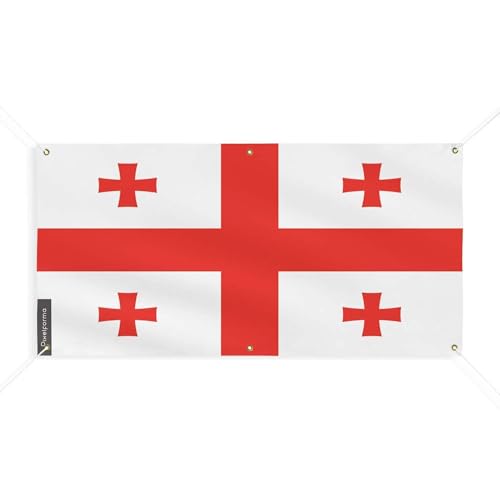 Drapeau de la Géorgie 6 oeillets M 190x380cm en maille bloquée grand format durable