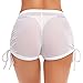 SHERRYLO Sheer Swim Shorts Women Board Short See Through Bikini Bottom Mesh Womens Swimsuits Bottoms Modest Trunks White