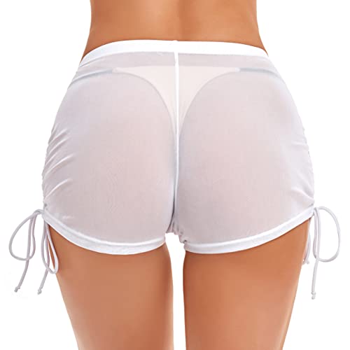 SHERRYLO Swim Shorts Women Sheer Board Short See Through Bikini Bottom Mesh Swimsuit Bottoms Sexy See Thru Bathing Suit2