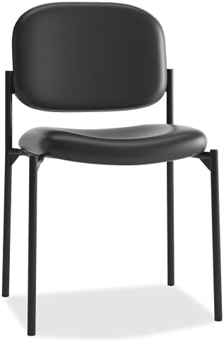 Guest Chair44; with o Arms44; 21.25 in. x 21 in. x 32.75 in.44; Lthr- Black