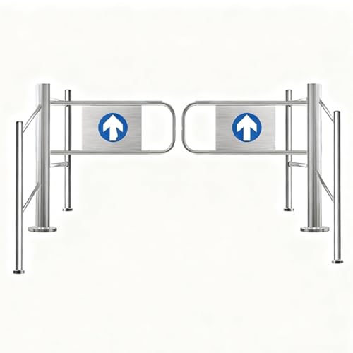 Puerta peatonal manual automática con resorte de 90° para tiendas, puerta de metal de seguridad (150 cm x 100 cm), duradera y fácil de instalar