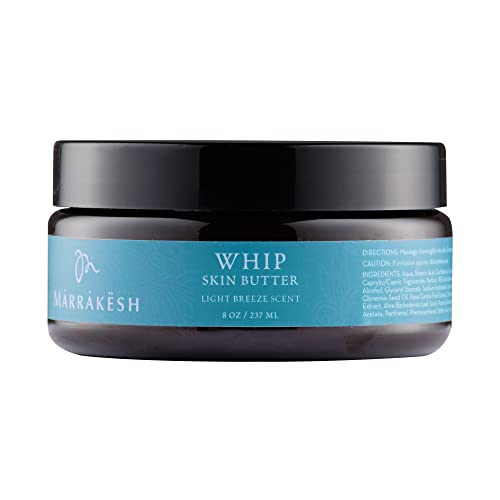 Marrakesh Whip, Light Breeze Scent - 8 oz. - Skin Butter - Total Body Moisturizer - Moroccan Argan Oil, Hemp Seed Oil, Jojoba Oil, Shea Butter - Vegan & Cruelty Free