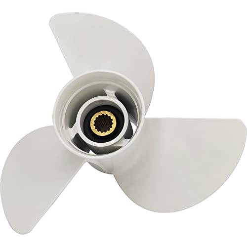 FAWAY 13 5/8x13-K Boat Moto Aluminum Propeller - for Yamaha Outboard Propeller 50HP 60HP 70HP 80HP 90HP 100HP 110HP 120HP 130HP Replace 6E5-45949-00-EL,15 Spline Tooth - Aluminum Outboard Propeller