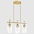 Pandaluna 3-Light Pendant Lights Kitchen Island Lighting Fixtures Gold Linear Chandelier Dining Room Light Fixture Ceiling Hanging Modern Kitchen Chandeliers Over Table with Clear Glass Shades