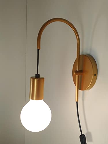 Arandela Luminária Parede Abajur Interruptor Moderno Dourado