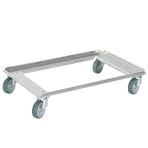 BRB Logistikroller, Edelstahl, rostfrei, offene Deckfläche, für Eurobehälter 800x600 mm, Tragkraft 250 kg