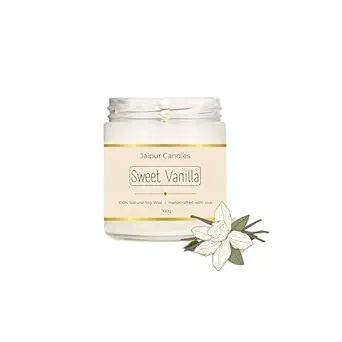 Jaipur Candles Scented Candle | 90 Grams, 1 Candle | Fragrance Candle | 25 Hours Burn Time | Soy Wax | Natural Essential Oil | Scented Candles for Home Decor & Gifting (Sweet Vanilla)