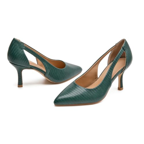 Image of Women's Pumps Pointed Toe Pump Shoes Kitten Heel Comfort Cut Out Dress Shoes for Office Wedding Party Dressy Casual, US Size 5-11