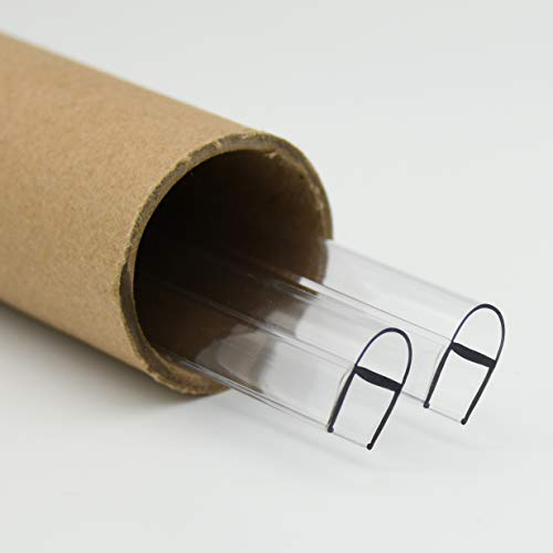 Serene Valley Shower Door Seal Strip For 3/8" Glass, U-Shaped, Super Clear And Strong Material For 3/8" Glass Panels - 78" Strips, 2Pcs #TOP8