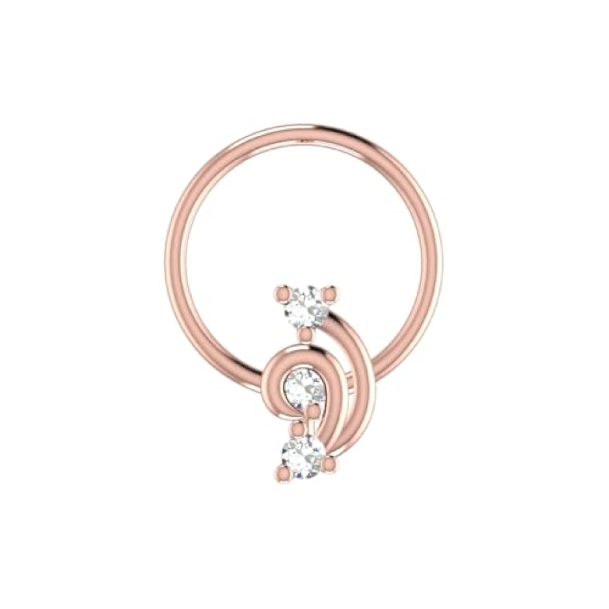Women's 14Kt Rose Gold Stud Nosering