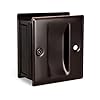 HOMOTEK Privacy Pocket Door Pull - No Lock, Replace Old or Damaged Pull for Sliding Door, 2-3/4'x2-1/2', 1-3/8' Thickness, Oil Rubbed Bronze