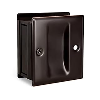 HOMOTEK Privacy Pocket Door Pull - No Lock, Replace Old or Damaged Pull for Sliding Door, 2-3/4'x2-1/2', 1-3/8' Thickness, Oil Rubbed Bronze