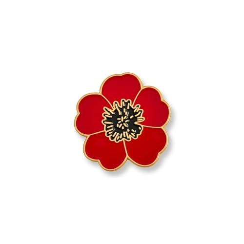 ROSTIVO Red Poppy Flower Brooch Pin Enamel Metal Lapel Pin for Women and Men Veterans Day Memorial Day Remembrance Day Jewelry Gift