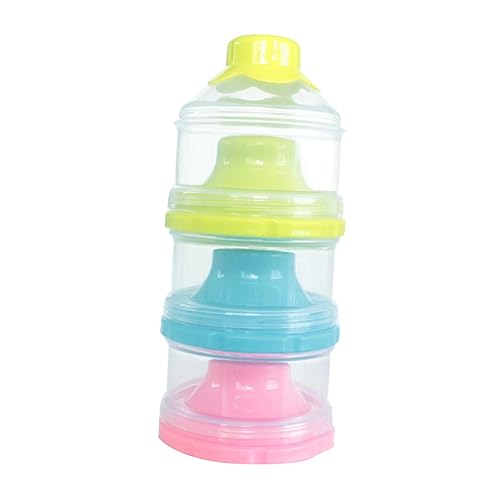 Yardwe Detachable Milk Powder Dispenser Portable Non Spill Storage Container for Travel Snack Food Stackable Design Green Blue Pink