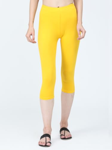 Image of Robinbosky Premium Stretchable Cotton Capri Legging for Women | Suitable for Formal wear & Casual wear | High-End Elastic Makes. The Leggings Squat Proof and Durable for Travel, Yoga, & Workout.