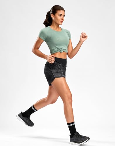 Image of G Gradual Women's Running Shorts with Mesh Liner 3 inch Workout Athletic Shorts for Women with Phone Pockets