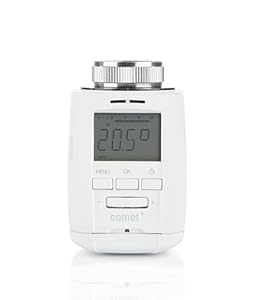 Eurotronic Comet Plus Heizkörperthermostat (individuell programmierbares Heizungsthermostat mit Fenster-offen-Erkennung, Heizkosten sparen mit Urlaubsfunktion, Thermostat Heizung), Farbe: Weiß