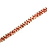 Whakano 20 Meter Geflochtene Spitzenband 1,2cm Breite,Braid Trim Posamentenborte Spitzenbesatz Zierband,Spitzen Borten Bänder zum DIY Nähen Handwerk,Tischdeko,Kleidung,Vorhang,Geschenkband,Gold Rot