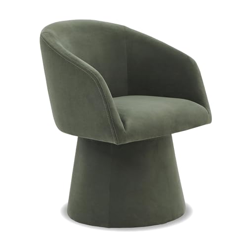 Image of KISLOT Swivel Dining Chairs Modern Accent Armchair Side Deskchair for Diningroom Vanity Bedroom Livingroom Reading Room,Green,1 Box