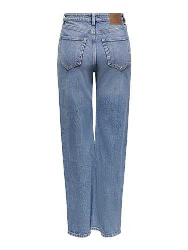 Only Jeans Da Donna A Taglio Ampio Onljuicy A Vita Alta Ampio Taglio Gamba Jeans, Media Blu Denim, 28W X 32L - 3