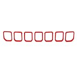 Carwiner Front Grille Grill Inserts Cover for 2022-2023 Jeep Compass Accessories Frame Trim Kit (Red)