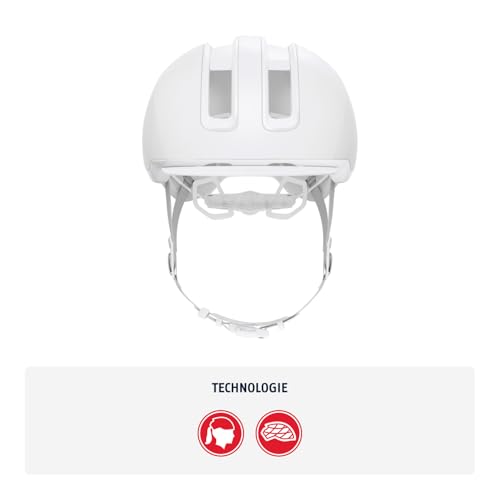 ABUS Fahrradhelm HUD-Y mit Rücklicht, Pure White, L – Ansicht 2