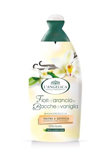L'Angelica Officinalis Bagnoschiuma con Fiori d'Arancio e Bacche di Vaniglia, Bagnodoccia Nutriente e Avvolgente, Docciaschiuma Senza Parabeni o Siliconi, 1 confezione da 500 ml