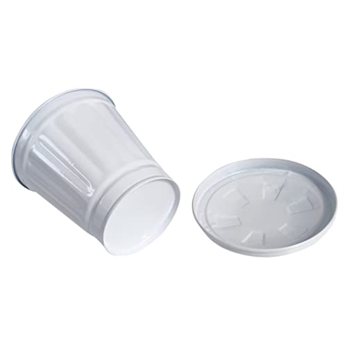 Image of Mini Trash can & Iron Garbage can Pencil Cup Holder 2pcs (White)