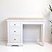 GROFurniture White Dressing Table 3 Drawer Desk Dressing Table Bedroom Vanity Makeup Writing Desk, Solid Wooden Study for Bedroom or Office