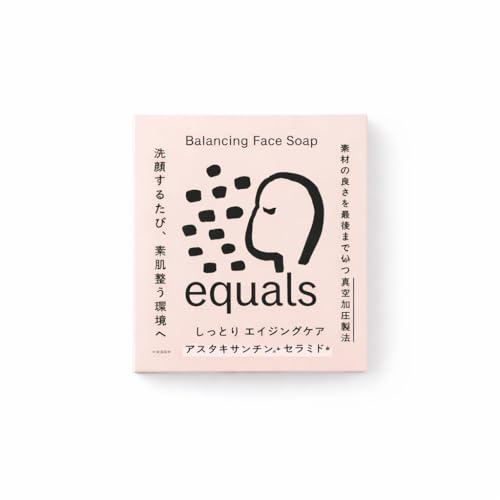 [���C�X]equals Balancing Face Soap Astaxanthin �C�R�[���Y�����Ƃ� �G�C�W���O�P�A ��� �Z���~�h �ێ� ���Ό� ��h�� �p���̃o���A�@�\ 80g ���ӂ̐���3���� �A�X�^�L�T���`�� �N�