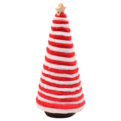 Piccolo albero di Natale mini panno alberi di Natale a righe rosse e bianche corda di cotone da tavolo ornamenti artificiali per albero di Natale per vacanze, casa, ufficio, camera da letto,