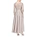 Alex Evenings Women's Satin Ballgown Formal Event Dress with Pockets and Tie Belt (Petite and Regular Sizes), Buff, 16