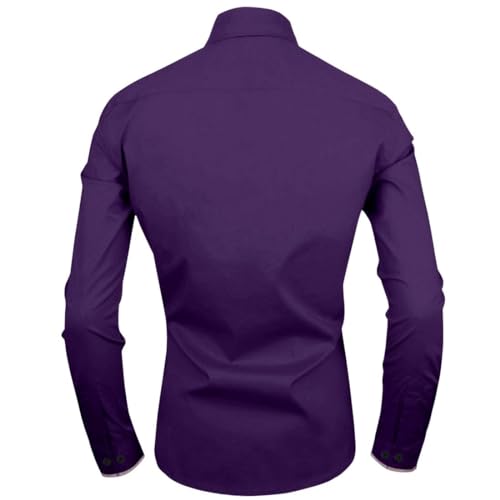 Image of Zombom Men's Solid Cotton Blend Regular Fit Full Sleeve Collared Neck Casual Shirt for Men