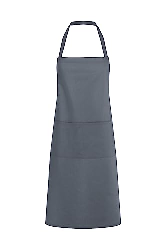 Karlowsky LS 7 PASSION Latzschürze DENMARK mit Bändern und Nahtsicherung, 65% Polyester/35% Baumwolle, Einheitsgröße, 95cm Länge, 75cm Breite, Anthrazit