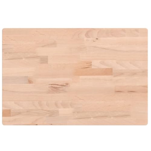 vidaXL Tischplatte, Holzplatte Holztischplatte Rechteckig, Ersatzplatte Platte für Beistelltisch Bartisch, Massivholztischplatte Schreibtischplatte, 60x40x2,5 cm Massivholz Buche