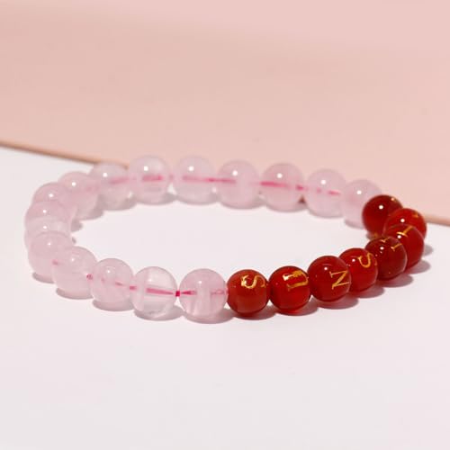 Bracelet porte-bonheur quartz rose et breloques à offrir