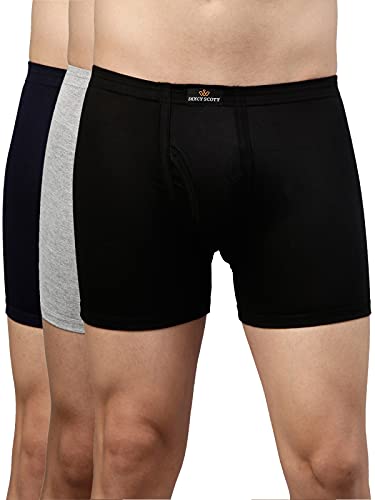 Image of Dixcy Scott Originals Men 100% Combed Cotton Sweat Absorbent Waistband Long Trunk (Pack of 3)