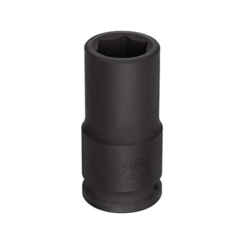 Image of Jetech 3 /4 Inch Drive 1 Inch Deep Impact Socket, Made with Heat-Treated Chrome Molybdenum Alloy Steel, 6-Point Design, SAE