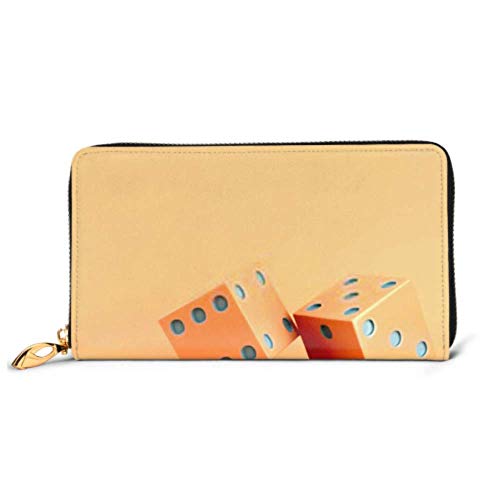 Preisvergleich Produktbild JHGFG Mode Handtasche Reißverschluss Brieftasche Zwei Würfel auf hellem Hintergrund Pastell Telefon Kupplung Geldbörse Abendkupplung Blockieren Leder Brieftasche Multi Card Organizer
